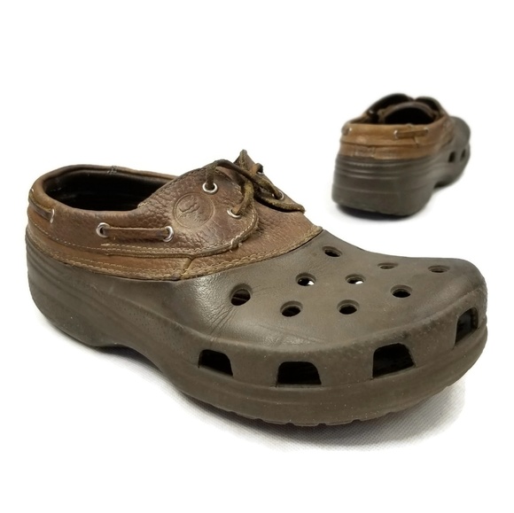 crocs with leather laces